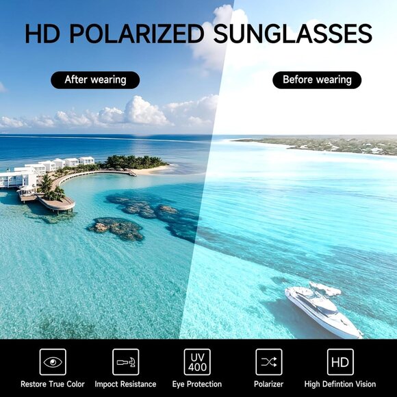 Retro Polarized Sunglasses for Women Men Mirror Lens 3 Pack UV400 Trendy - Picture 7 of 7